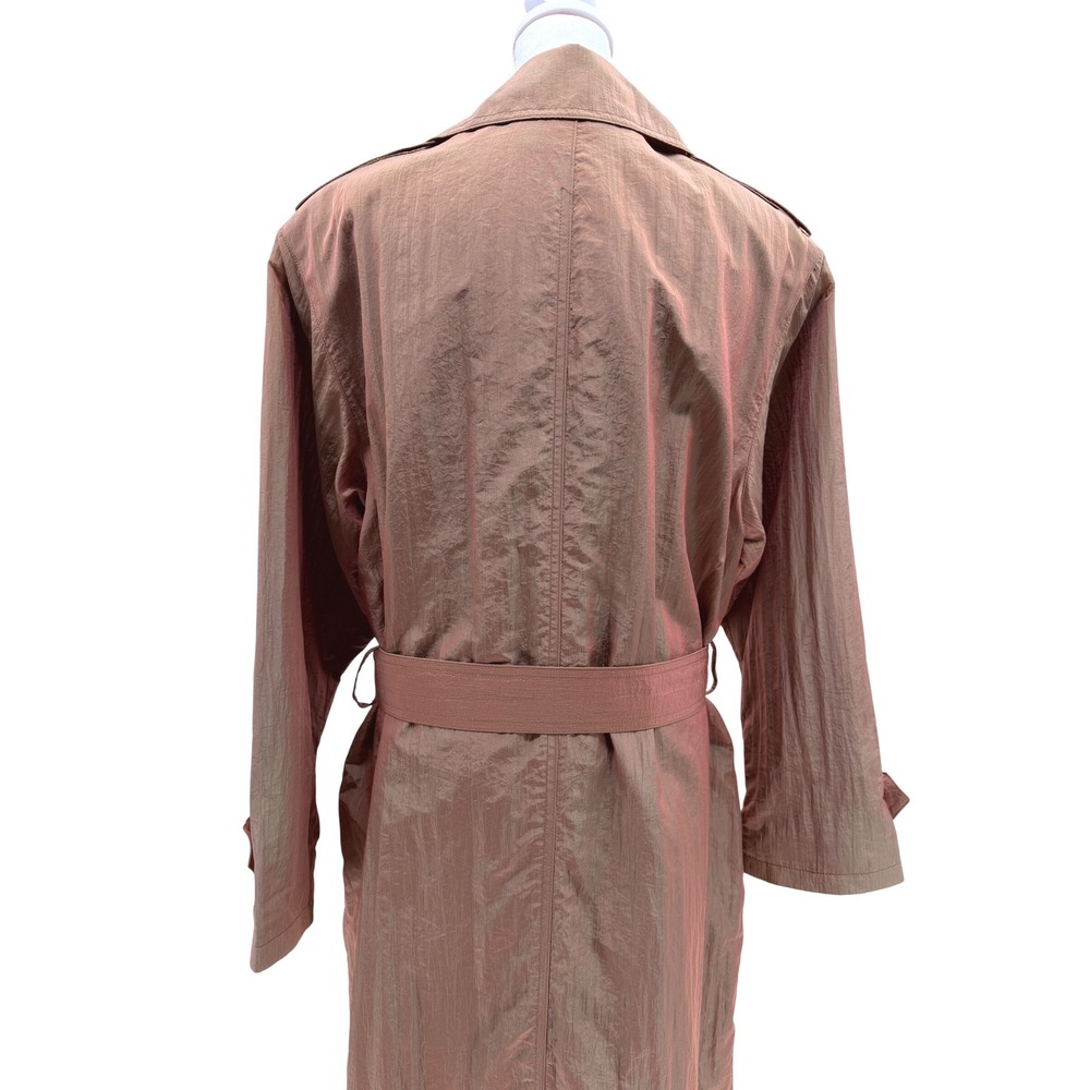 Vintage 90s Jones New York Trench Coat Sm Iridescent Pink Green Fairy Whimsical - Picture 6 of 13